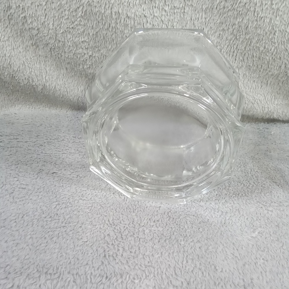 Vintage Style Octagon Clear Glass Candy Dish with Lid Faceted Trinket‎ Box 5.5in - Picture 5 of 10